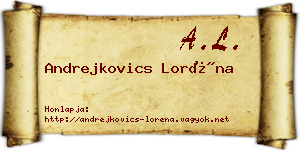 Andrejkovics Loréna névjegykártya